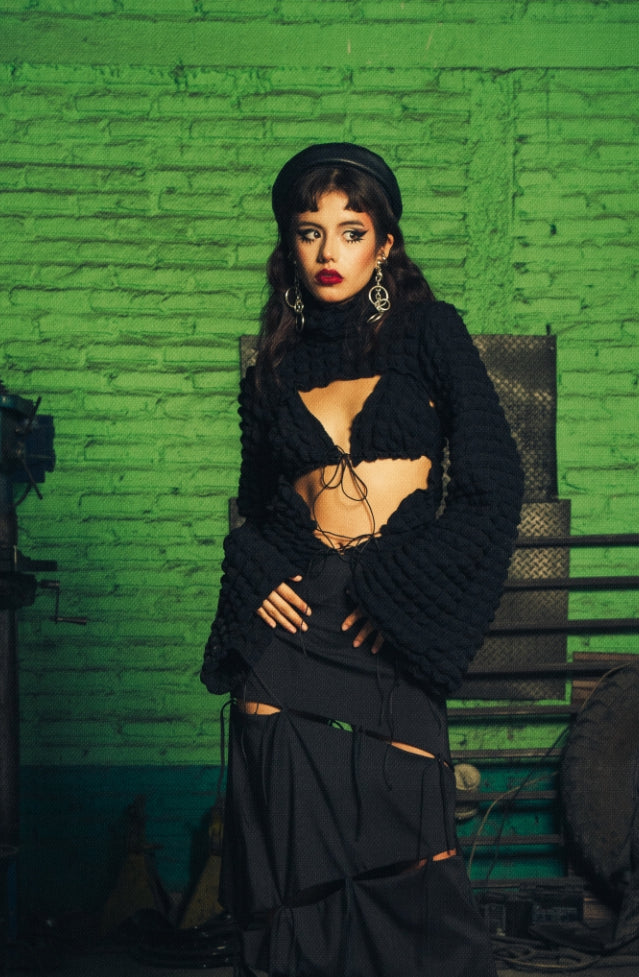 Top con maxi mangas